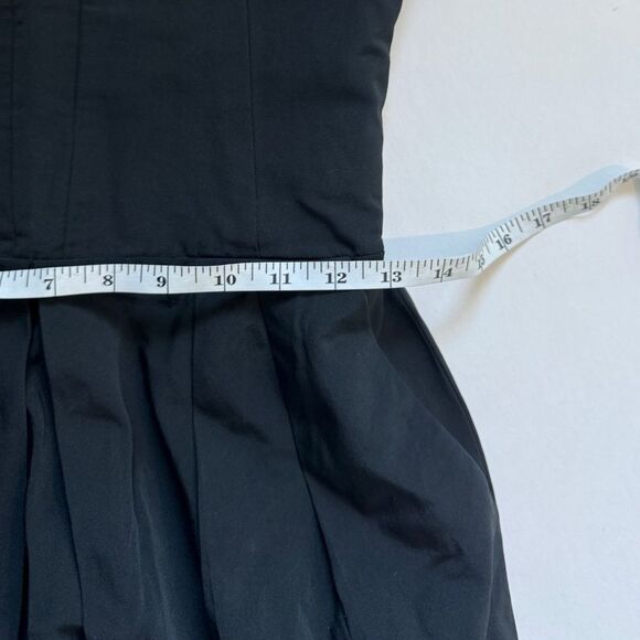 Derek Lam Italian Black Peated Pocket Strapless Dress Size 2 - Picture 6 of 8